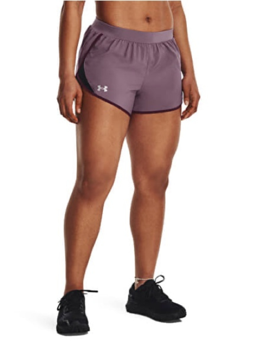 Under Armour Women's Mauve Athletic Shorts with Dark Plum Trim